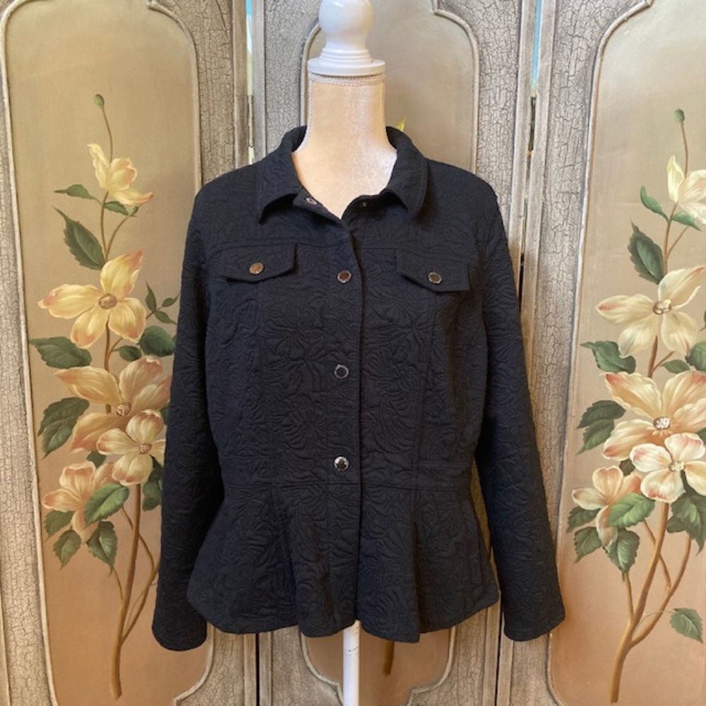Isaac Mizrahi Black Textured Blazer